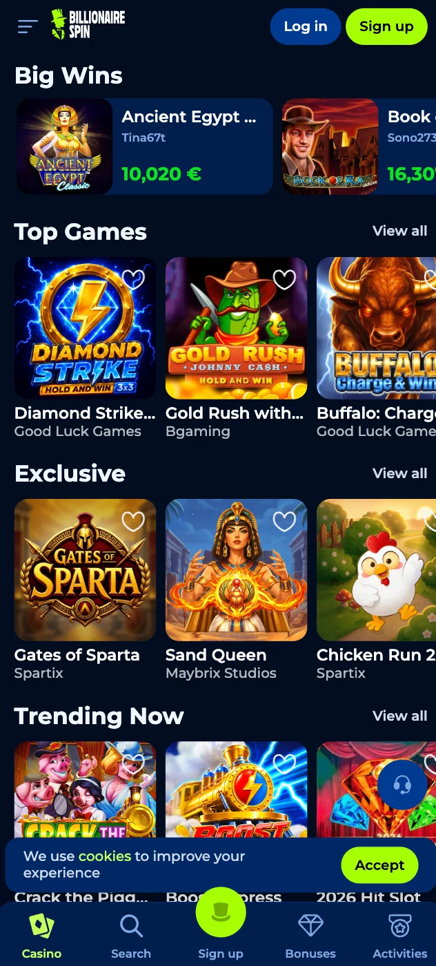 BillionaireSpin Casino App